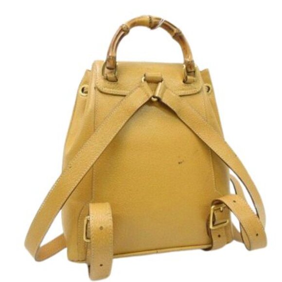 Gucci Backpack Bamboo 003-2034-0030 Light Brown Leather Old main image 8
